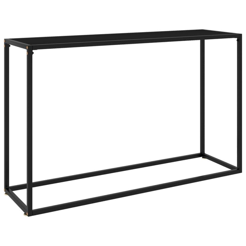 Vidaxl Konzolový stolík čierny 120x35x75 cm tvrdené sklo